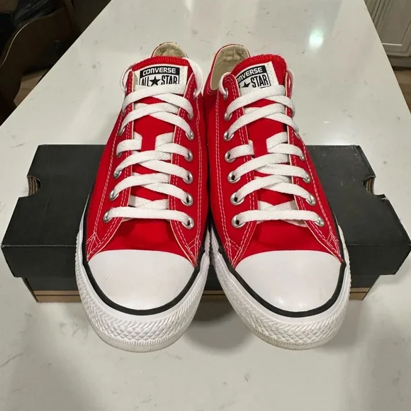 Men’s Converse Red Low Top Sneakers - Picture 2 of 5